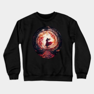 A Witch in a Portal of Leaves Crewneck Sweatshirt